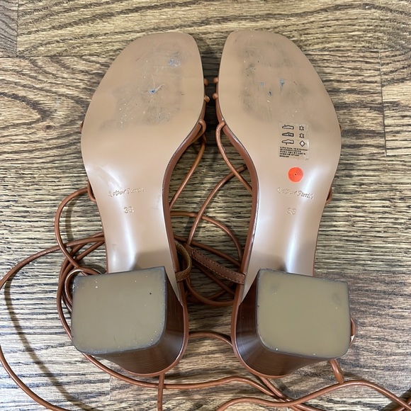 & Other Stories Leather Lace Up Heel Sandal - Size 38 / 8 US - Picture 6 of 6